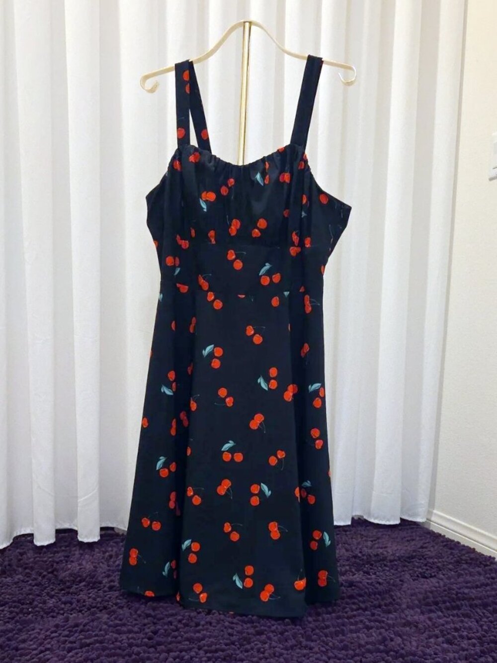 Belle Poque Vintage Two-Way Defined Waist Dress Black & Red 2XL Like New